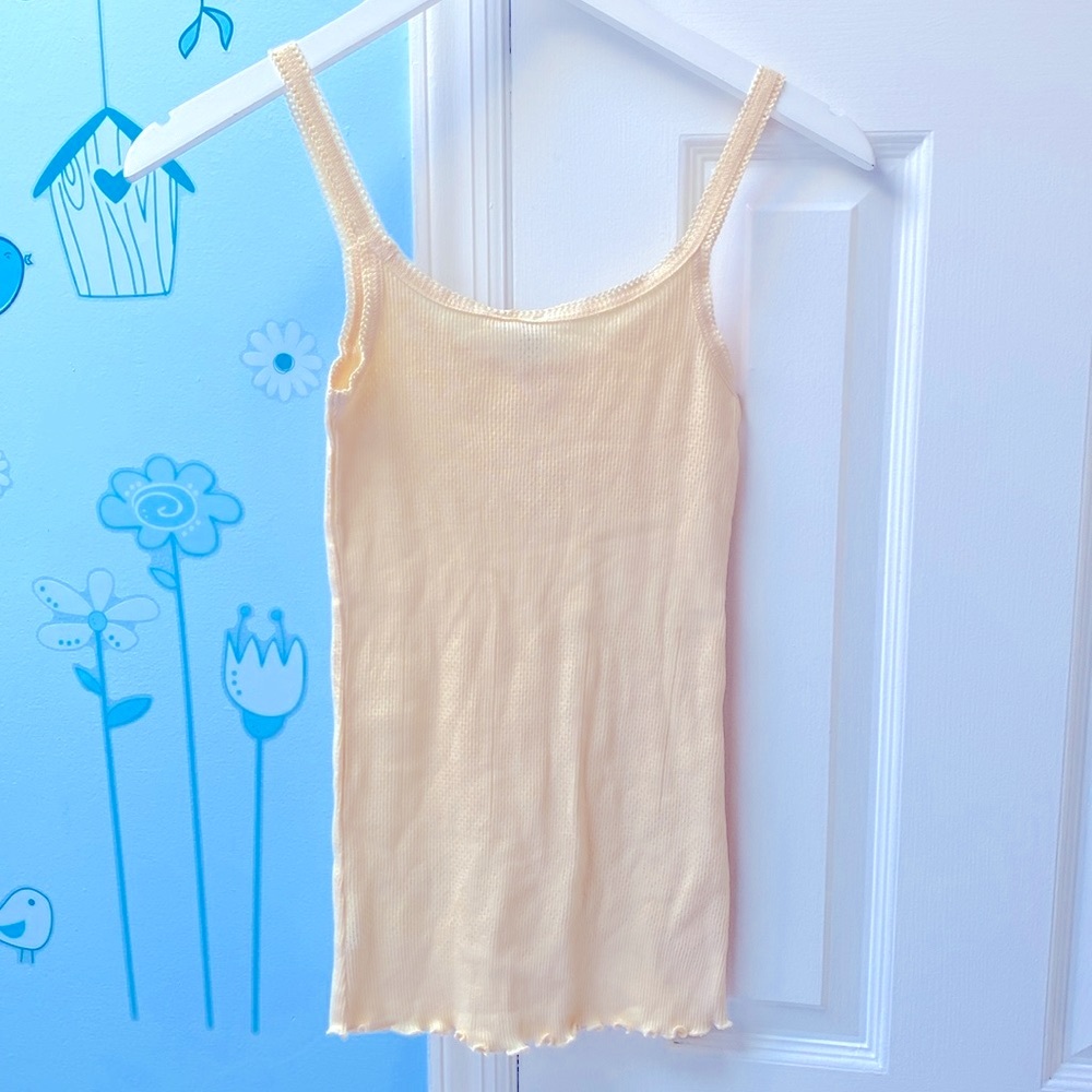 NWT Divided By H&M Everyday People Scallop Trim Yellow Tank Top Women's Size 4 !